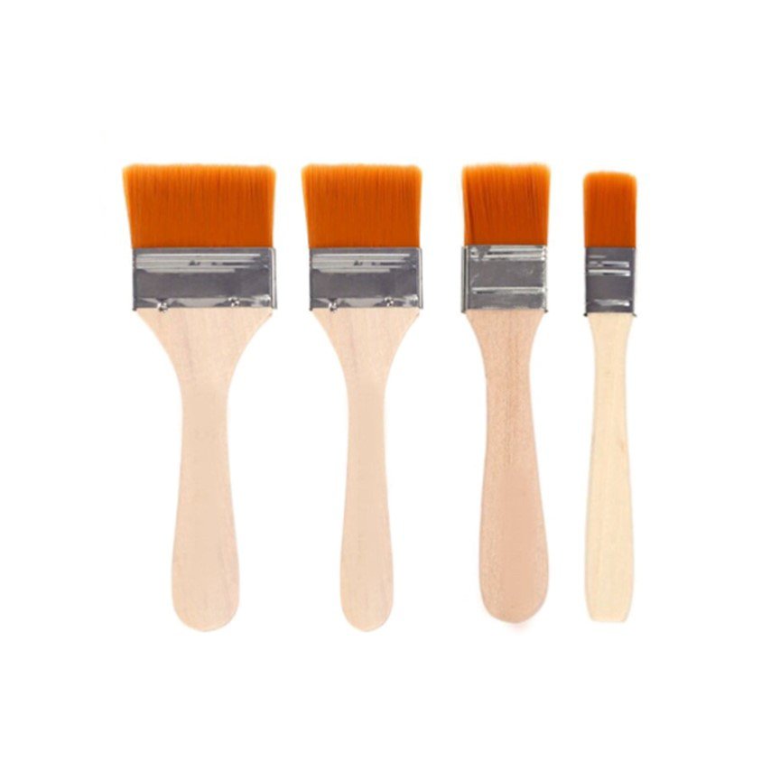 Keep Smiling Flat Base Brushes For Gesso Pack Of 4 Pcs - Image 3