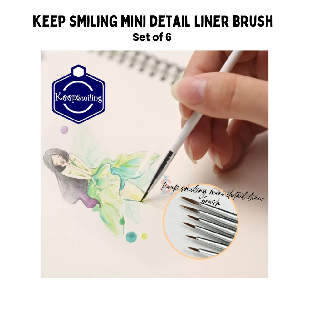 Keep Smiling Mini Detail Liner Brush Set Of 6 Pcs - Image 5