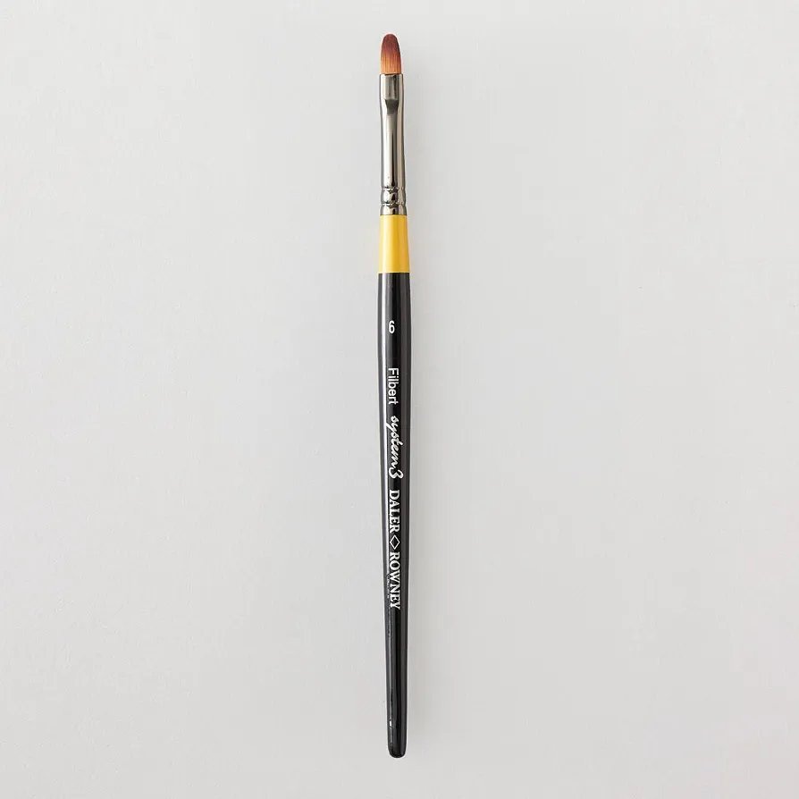 Daler Rowney System 3 Sy-67 Filbert Brushes Synthetic Hairs - Short Handle - Image 2