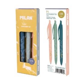 Milan P1 Lava Pen Set Of 3 Pcs - Blue Ink