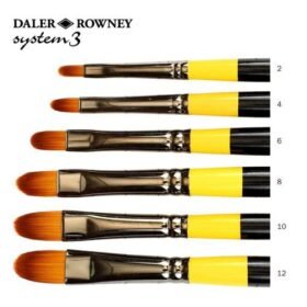Daler Rowney System 3 Sy-67 Filbert Brushes Synthetic Hairs - Short Handle
