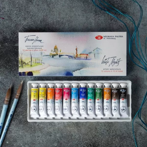 white nights watercolor paints